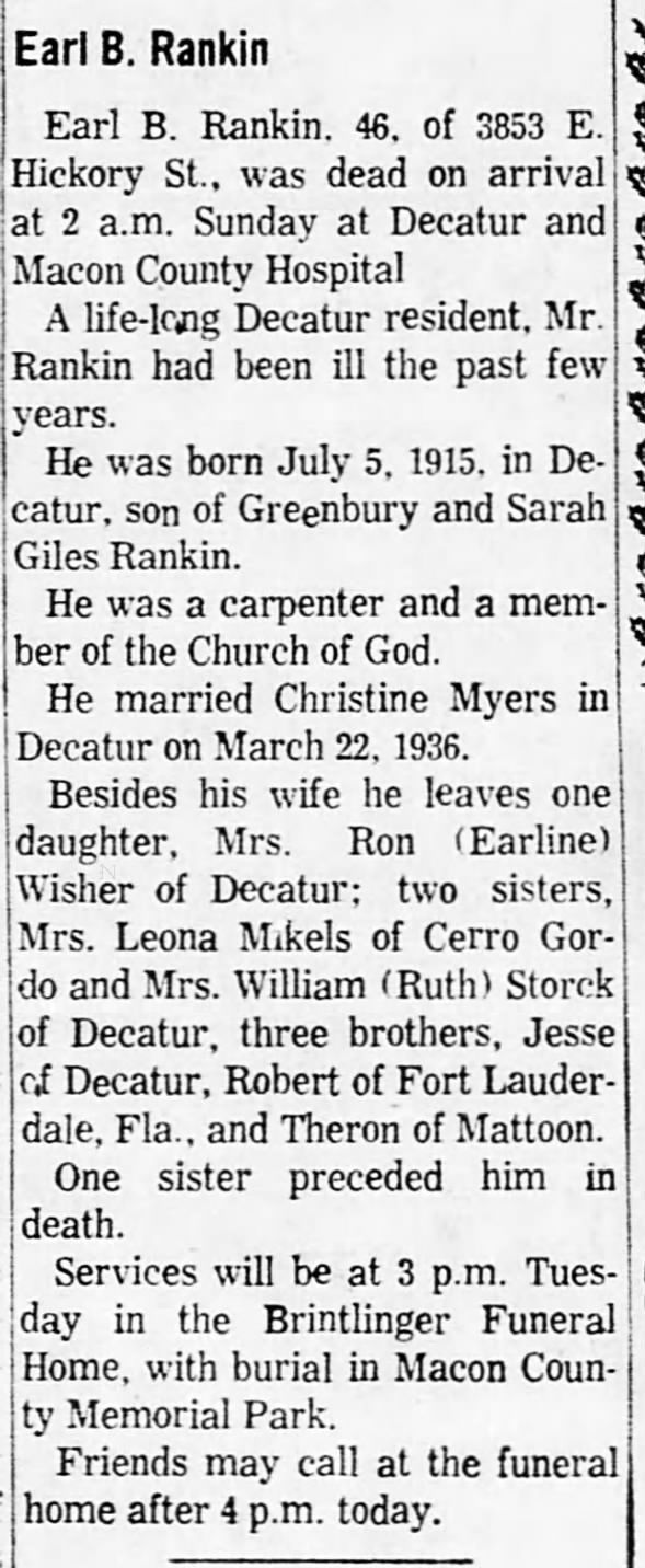 Clipping from The Decatur Herald